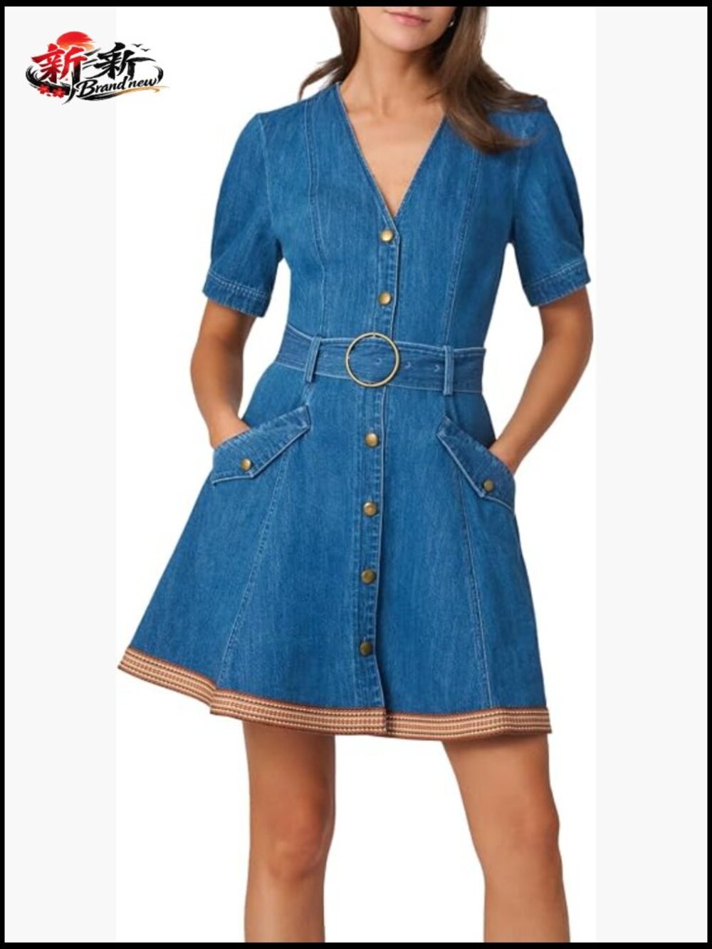 Shoshanna Women's Classic Wash Denim Payton Dress